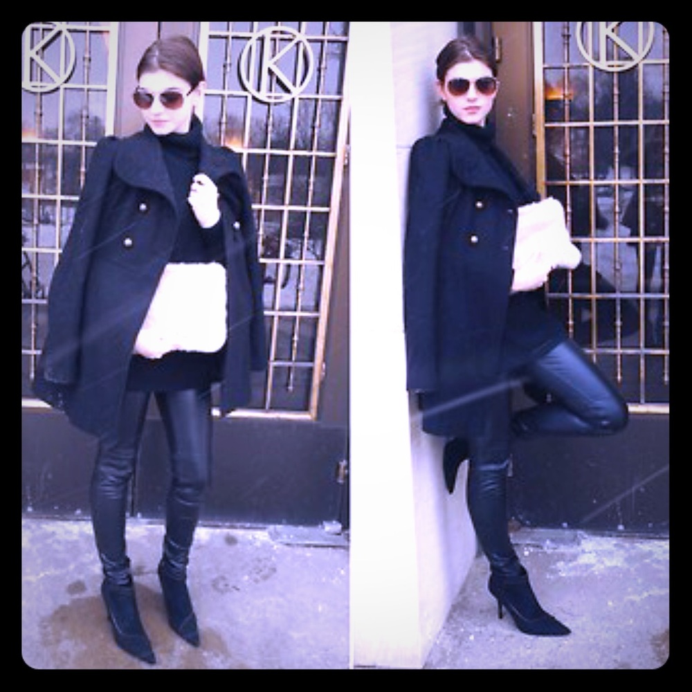 🌹Classic Peacoat W/Military Buttons & Back Bow🌹